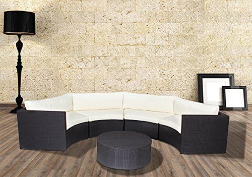 husen Outdoor Patio Furniture Sofa Sectional Wicker Round Resin Couch Set (172-7)