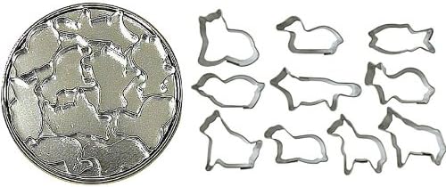 Miniature 1.5" Animals Tin Cookie Cutter 10 Pc Set L403