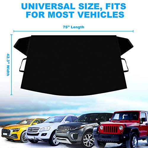 CHERYLON Car Windshield Snow Cover with Side Mirror Covers for Most