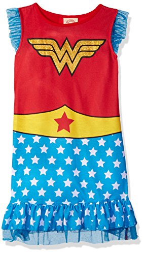 DC Comics Big Girls' Wonder Woman Ruffle Cap-Sleeve Pajama