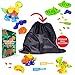 Dinosaur Building Toy Set for Kids - STEM Take Apart Construction Toys Include Build a Dino Construct & Play Kit, Storage Bag, & Coloring Book - Educational Toys, Birthday Party Toy Dinosaurs