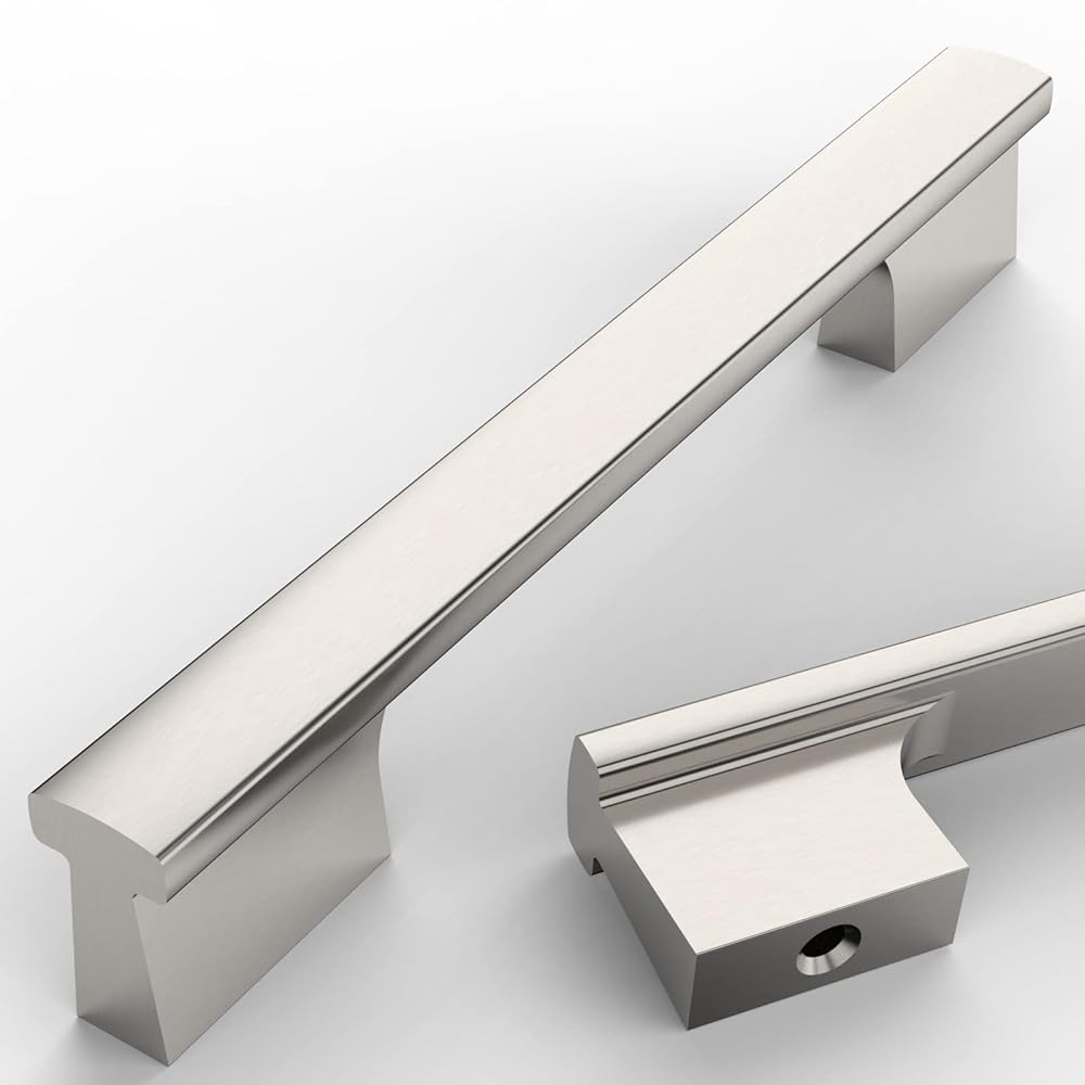 Amerdeco 10 Pack Brushed Gold Cabinet Pulls 128MM Hole Centers Kitchen Cabinet Handles Hardware Kitchen Handles for Cabinets Cupboard Handles Drawer Pulls UK0048