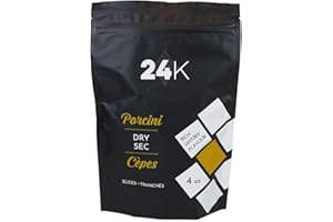 24K Dried Porcini Mushrooms - 4oz (113g) | Cepes, Rich Nutty Earthy Meaty Flavour, Elevate Pasta Sauces, Stews, Beef Wellingt