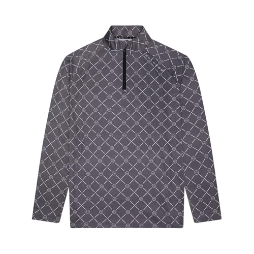 ellesse Chieso 1/2 Zip Top a Manica Lunga Grigio, L Uomo, Grigio, L