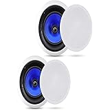 Pyle 2-Way In-Wall In-Ceiling Speaker System - Dual 6.5 Inch 250W Pair of Hi-Fi Ceiling Wall Flush Mount Speakers w/ 1" Silk 