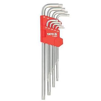 Yato YT-58827 Torx Tamperproof Key 9Pcs Set|Professional Hex Key Set|Hex Key Wrench Set|Tool Set|Industrial Tools|Power Tools|Torx Wrenches|S2 Steel|Plastic Handle|Tamper Proof|Long Hex|Mechanical|Car