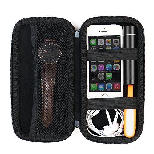 X-DRAGON External Battery Case Pouch bag (Inner Size: 18 x 8 x 2.5cm) Weatherproof Universal Travel Hard Case for Anker Ravpower External Batttery Charger, Smartphone, iphone, Samsung, and other