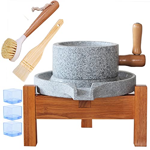 Manual Natural Granite Stone Mill, Country Hand Crank Dry and Wet Grain Flour Stone Grinder