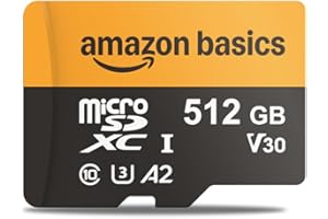 �鶹�� Basics 512GB microSDXC Card with Adapter, Read Speed Up to 200MB/s, 1-Pack