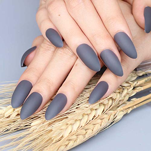 Buy Homely Chrome Mirror Artificial Acrylic False Nails Grey