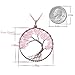 Natural Tumbled Raw Rose Quartz Family Root Tree of Life Stone Pendant Necklace Wisdom Wire Wrapped Tree of Life 2 Inch Pendant Semi Precious Rose Gemstone Necklace Healing Jewelry Gift for Women