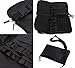 BestFire Professional Makeup Brush Bag Case Portable 22 Pockets Cosmetic Brush Holder Organizer with Artist Belt Strap PU Leather(Brushes Not Included)