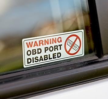 Warning Obd Port Disabled Stickers Pack Of 2 Internal Fit Car