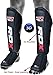 RDX Shin Guards Kickboxing Muay Thai, SATRA SMMAF Approved, Premium Maya Hide Leather, Leg Instep Protection Pads, MMA Martial Arts Kicking Sparring Training Gear, BJJ Karate Boxing Taekwondo, Black