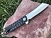 TACTICAL GEARZ Black Titanium (TiN) Stainless Steel EDC Folding Knife w/Sheath! Ball Bearing System, Polished D2 Steel! (Rouge S)