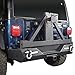 Hooke Road Jeep Wrangler Rear Bumper w/Tire Carrier & Receiver Hitches & LED Lights for 1987-2006 Jeep Wrangler TJ YJ