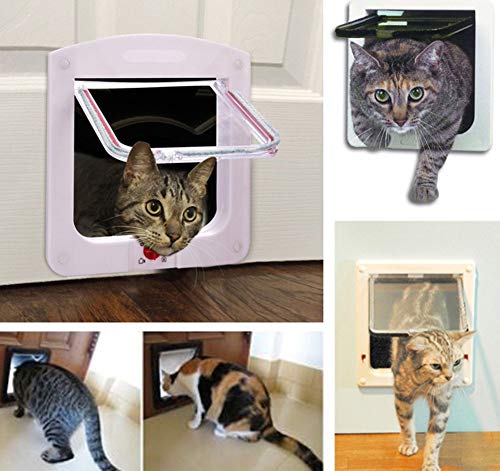 PETCUTE Gateras Puertas para Gatos Gateras para Mascotas con 4 cerraduras Puerta para Cachorros y Perros pequeños - Imagen 4