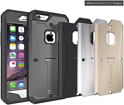 iPhone 6s PLUS Case, FEKIA® [Armor Tank] HEAVY DUTY Built-in Screen Protector Rugged Full Body Protective Durable Hybrid Case with Kickstand [4 x Interchangeable Back Plates] iphone 6 Plus Cover