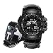 Juya Survival Bracelet Watch, Digital Emergency Survival Watch Waterproof with Paracord/Whistle/Fire Starter/Scraper/Compass and Survival Gear for Men and Women (Black)