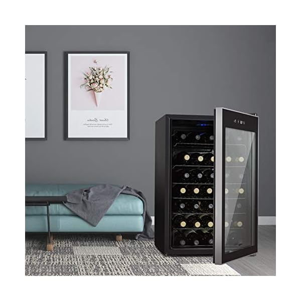 KUPPET-36-Bottle-Wine-Cooler-Counter-Top-Wine-CellarChiller-with-Digital-Temperature-Display-Compressor-Freestanding-Single-Zone-Refrigerator-for-Red-and-White-Wines-Metal-shelf