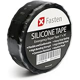 XFasten Silicone Self Fusing Tape 1-Inch x 36-Foot (Black) Silicone Repair Tape