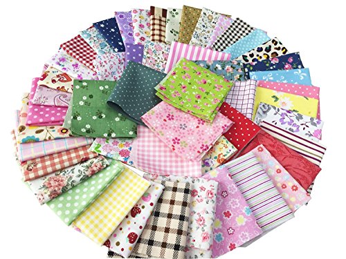 Quilting Fabric, Misscrafts 200pcs 6" x 6" Cotton Craft Fabric Bundle Squares Patchwork Pre-Cut Quilt Squares for DIY Sewing Scrapbooking Quilting Dot Pattern