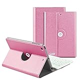 iPad Mini keyboard，COO iPad Mini Case with Built­in Removable Bluetooth Keyboard for iPad Mini 1 / 2 / 3 with 360 Degree Rotation and Multi­-Angle Stand (Rose Red)­