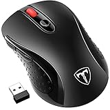 Habor Wireless Mouse, 2.4G USB Wireless Mice Optical PC Laptop Notebook Computer Cordless Mouse with Nano Receiver, 6 Buttons, 2400 DPI 5 Adjustment Levels, Home & Office for Windows Mac Linux