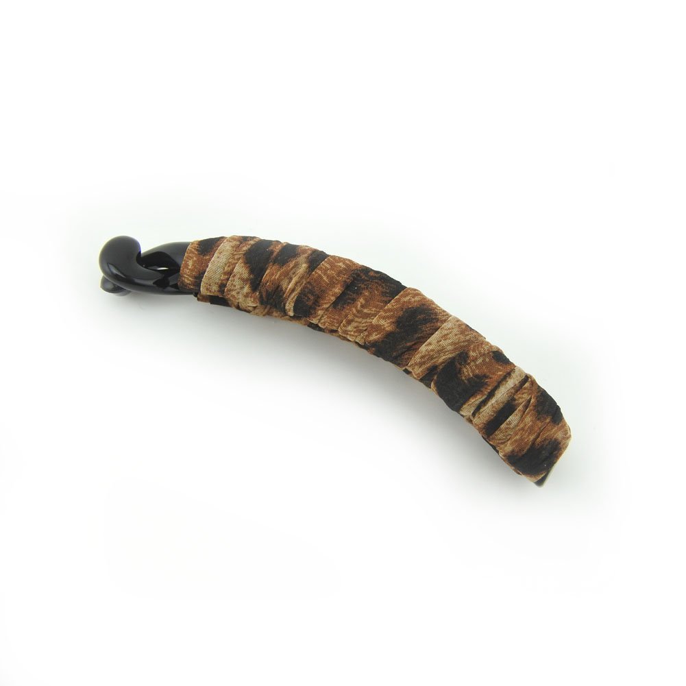 Meilliwish Cloth Noble Leopard Beautiful Banana Hair Clip for Women Girls 1 PCS(H72)(Brown)