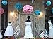 Fascola 12 pcs White Blue Tissue Hanging Paper Pom-poms, Hmxpls Flower Ball Wedding Party Outdoor Decoration Premium Tissue Paper Pom Pom Flowers Craft Kit