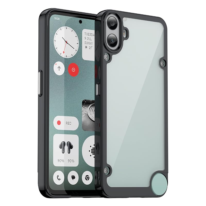 BoerHang Case Compatible with Nothing CMF Phone 1, PC Back Shell + TPU Frame, Non-Slip, Scratch-Resistant, Drop-Resistant Cover Compatible with Nothing CMF Phone 1.(Black)