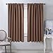 NICETOWN Blackout Curtains and Drapes for Kitchen - (Cappuccino Color) 52 inches Wide by 63 inches Long, 2 Panels Set, Thermal Insulated Blackout Window Drapes
