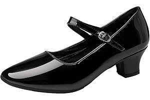 Women's Mary Jane Flats Soft Ballet Flats Pumps Chunky Comfortable Low Heels Closed Round Toe Dancing Shoes