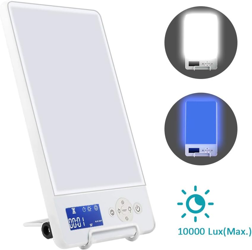 SAD Light Therapy Lamp, 10000 Lux Daylight Box Adjustable Sunlight