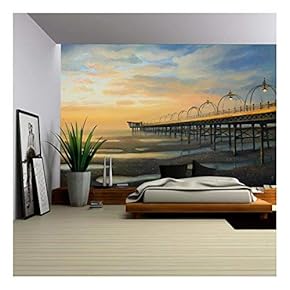 an Oil Painting on Canvas of One of The Strongest Outflows in The History of Southport in The United Kingdom - Removable Wall Mural | Self-Adhesive Large Wallpaper - 66x96 inches