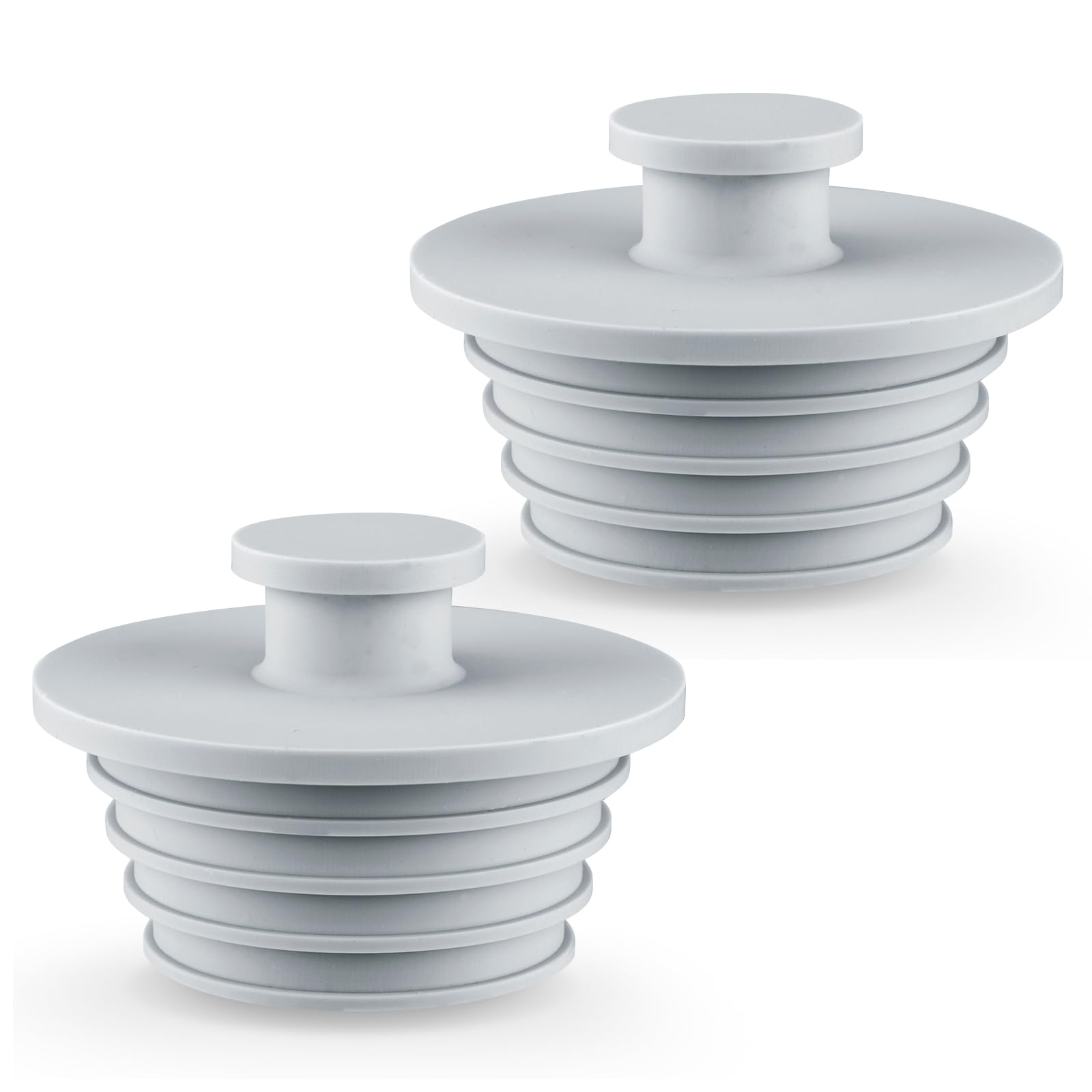 Photo 1 of Aluvor Bathtub Stopper 2pcs Sink Stopper Tub Plug Bathroom Shower Drain Plug Silicone Bathtub Drain Plug Tub Drain Stopper Washbasin Stopper