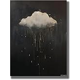 Moody Rain Cloud Painting, Cloud Artwork, Rain Poster, Dark Academia Decor, Goth Home Decor, Moody Poster Art Canvas Wall Art Print Posters for Home School Office Decor Fram 12x16inch Frameless