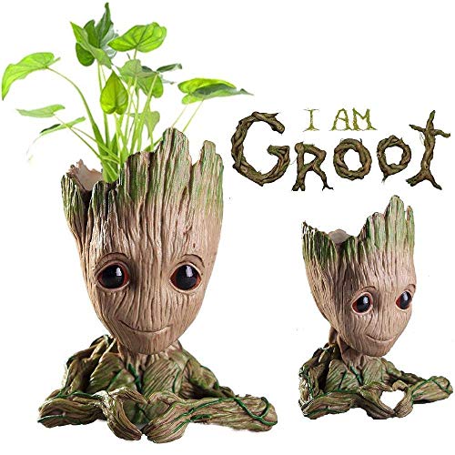 Flowerpot Treeman,Baby Groot Planter,Cute Green Plants Flower Pot,Pen Holder,Pencil Holder,Office Organizer,Guardians of The Galaxy Groot Pen Pot