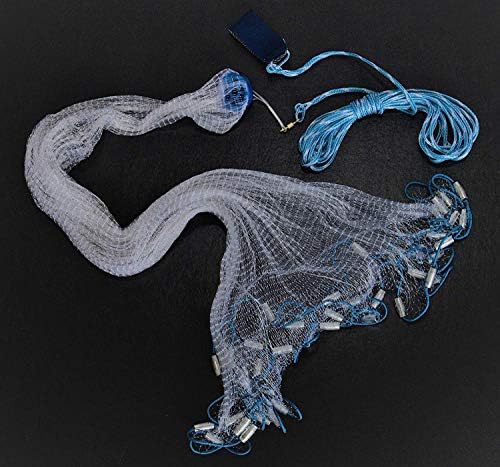 Crash Harbor Outdoors Cast Net for Bait Fish with Carrying Case, 3/8inch mesh, 4ft Radius