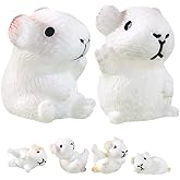 Kisangel 6pcs Miniature Guinea Pig Figurine, Resin Animal Models for Micro Landscape Gardening Statues Home Decor