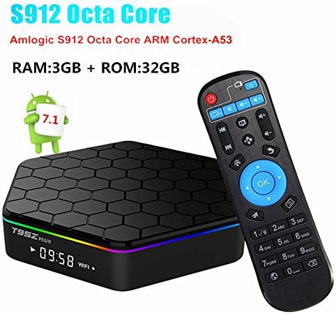 TV box,T95Z Plus Android TV BOX, Android 7.1 Amlogic S912 Octa-core 3G DDR3 RAM 32G eMMC ROM Smart TV Box Dual wifi 2.4G/5G HDMI 4K Mini Pc 3GB/32GB