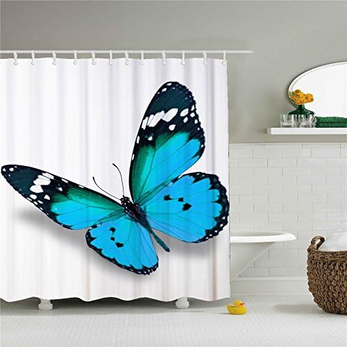 Big Blue Butterfly Shower Curtain For Bathroom Decoration 66x72 Inch