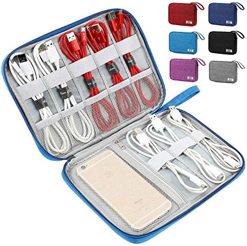 SoloTravel Portable Zippered Electronics & Gadget Accessories Travel Organizer/Carry Bag for Cable, Charger, USB, SD Card,(Men & Women) Sky Blue Color