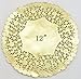 PEPPERLONELY 12 Inch Gold Round Lancaster Paper Doilies 50 Count