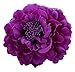 HC-01 Floral Fall Peony Flower Hair Clip Flamenco Dancer Pin up Flower Brooch (Purple)