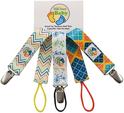 Pacifier Clip Holder For Boys - By Little Busy Baby- Great Baby Shower Present