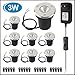 APONUO Low Voltage Landscape Lights, 3W Groun Lights Low Voltage LED In Ground Lights Well Lights 12V 24V Transformer, with Waterproof Wire Connector for Driveway, Deck, Step, Garden Lights (8 Packs)