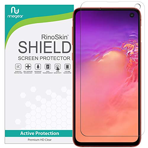 RinoGear Screen Protector for Samsung Galaxy S10e (Fingerprint ID Compatible) Case Friendly Samsung Galaxy S10e Screen Protector Accessory Full Coverage Clear Film