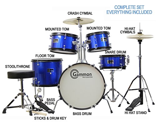 4 Gammon+5+Piece+Starter+Cymbals+Hardware