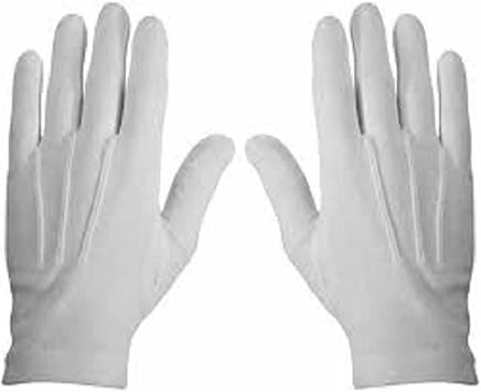 Amazon 1ペアmサイズホワイトフォーマル手袋タキシード名誉カラーガードメンズ検査トップ販売アイテム Unknown トレーニンググローブ